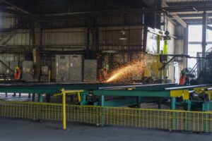 Upsetter material handling
